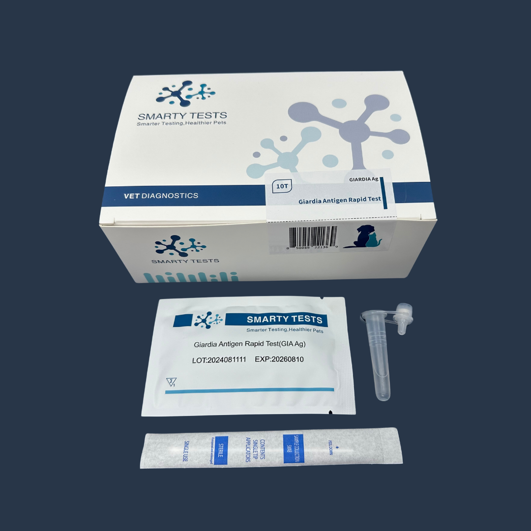 Smarty Tests 10 Minute Rapid Test for at-home Giardia fecal test with all necessary components