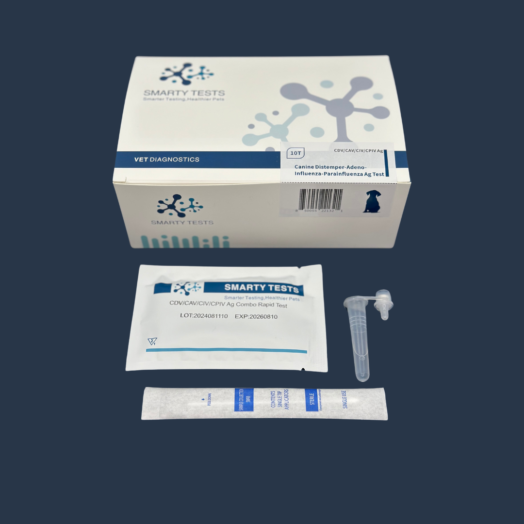 Smarty Tests 10 Minute Rapid Test for dog respiratory infection test with reagents and instructions