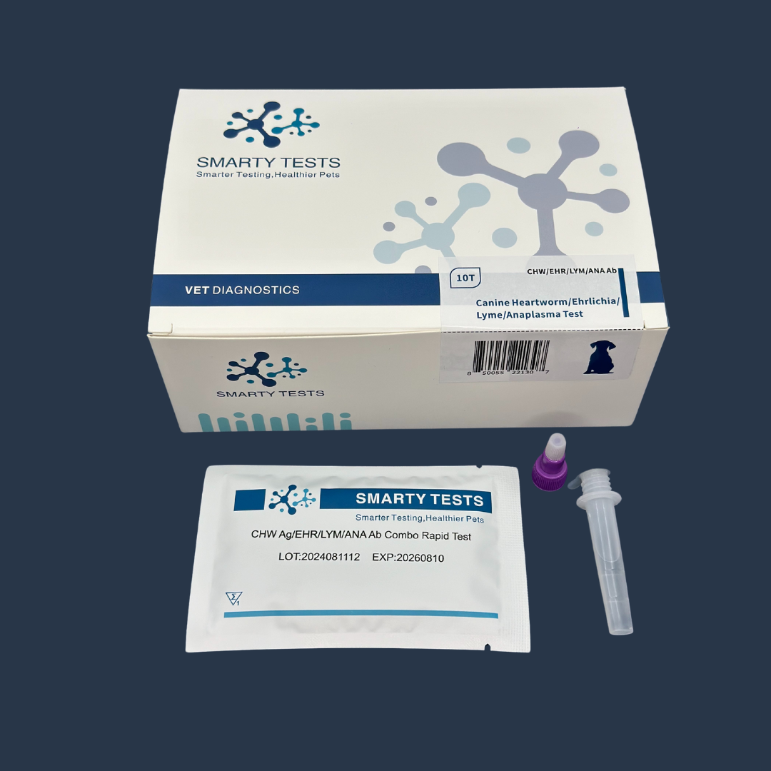 Smarty Tests 10 Minute Rapid Test Kit for heartworm and tick test for dogs with sample collection tools