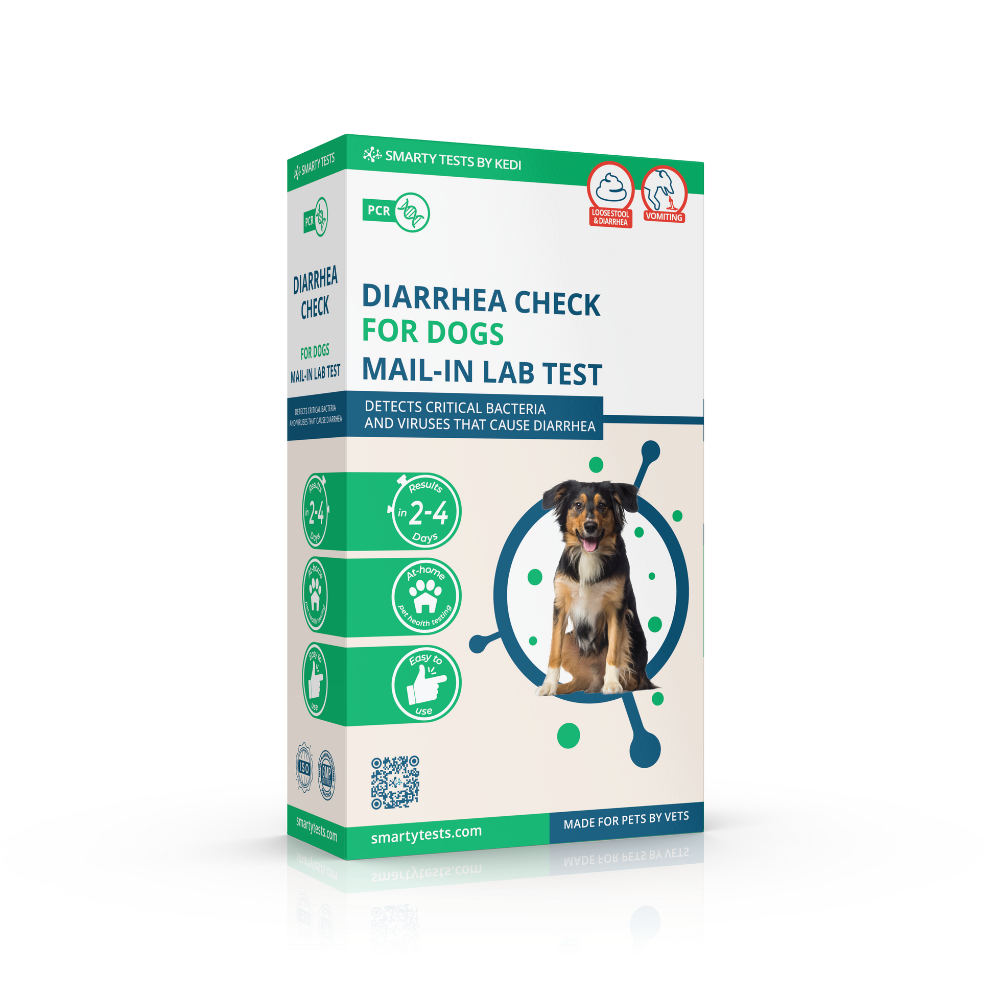 Kedi Labs Dog Diarrhea Mail-in Test Kit for Detecting Bacteria and Viruses Causing Diarrhea