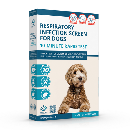 Smarty Tests 10 Minute Rapid Test for dog respiratory infection test, easy to use at home for pet owners